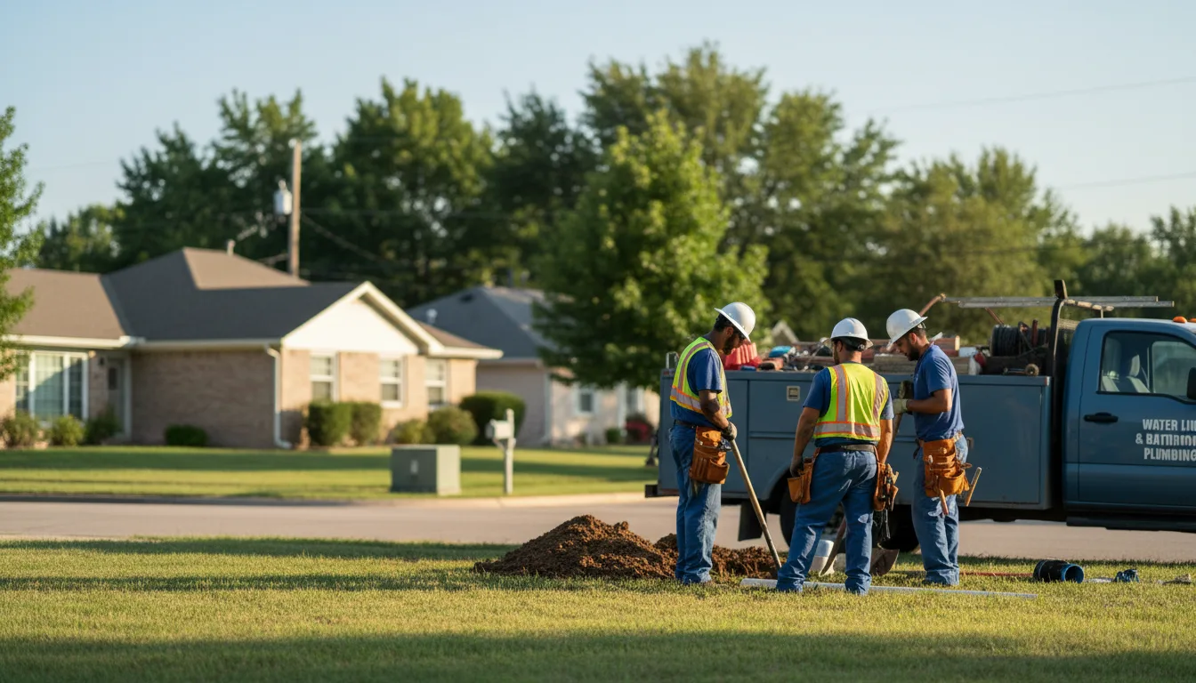 Residential water line and bathroom plumbing service in East Lynne, MO